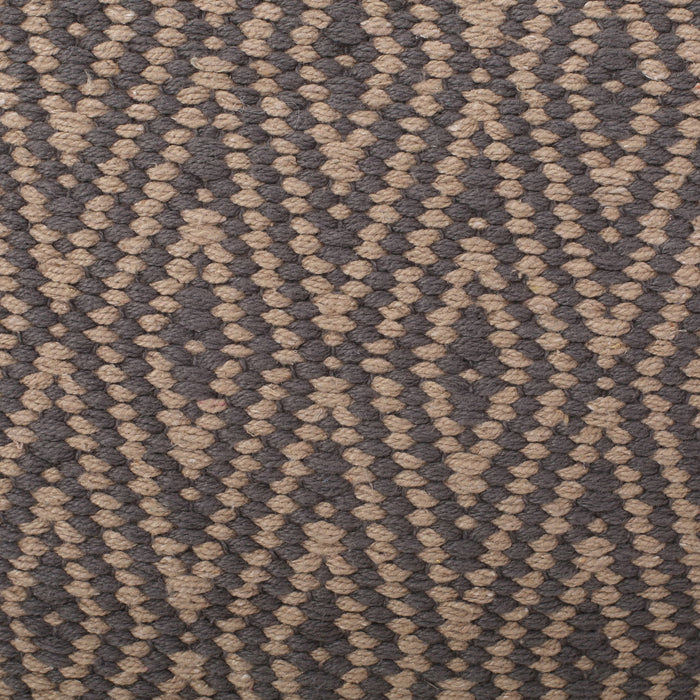 Amuleto - Hand Loomed Cotton Pouf - Dark Gray / Brown