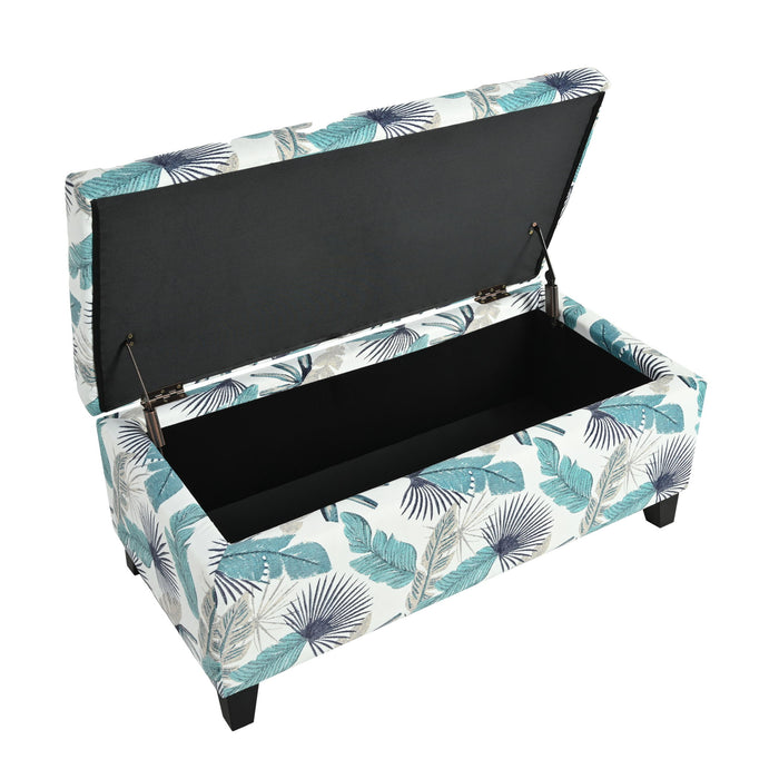 Charming Floral Storage Ottoman With Upholstered Fabric