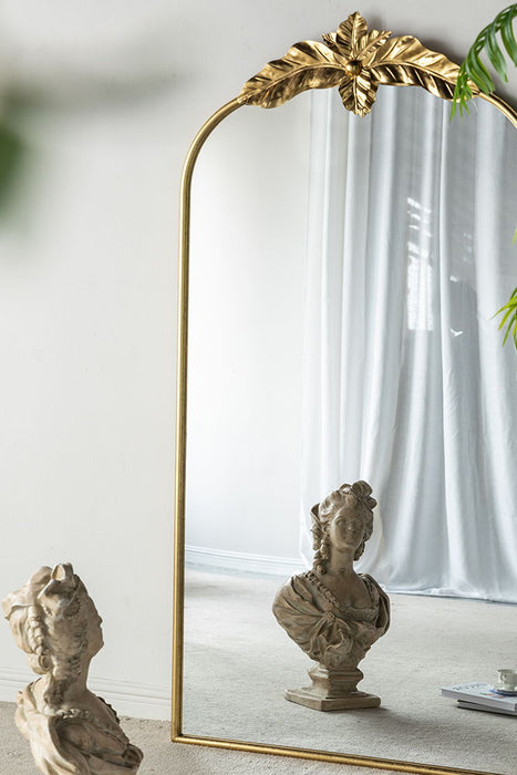 Arched Wall Mirror With Metal Frame, Wall Mirror For Living Room