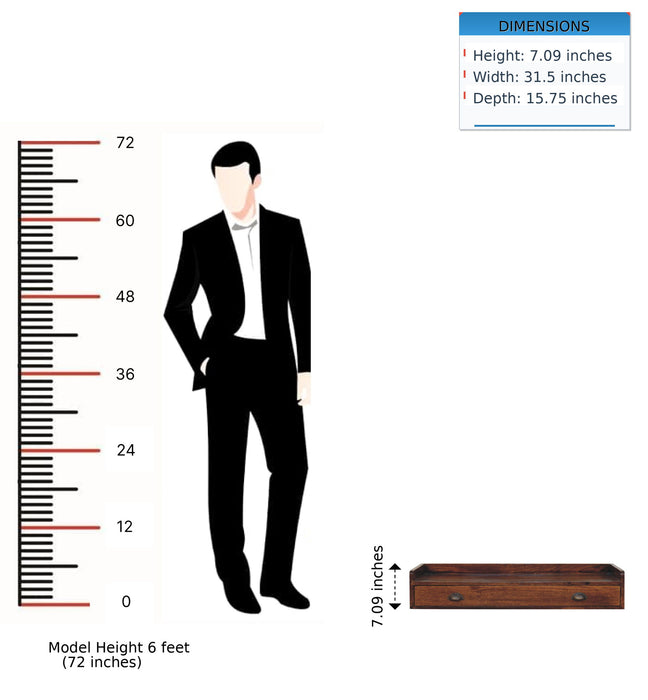 Belmont - Wall Mounted Console Shelf - Chestnut