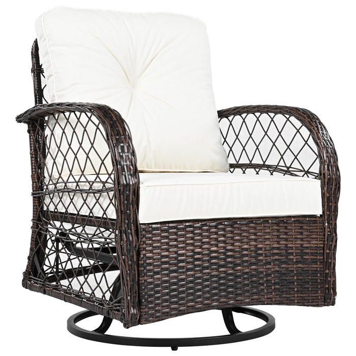 3 Piece Outdoor Chair & Table Set Chat Set, 2 Person Rattan Seating Group