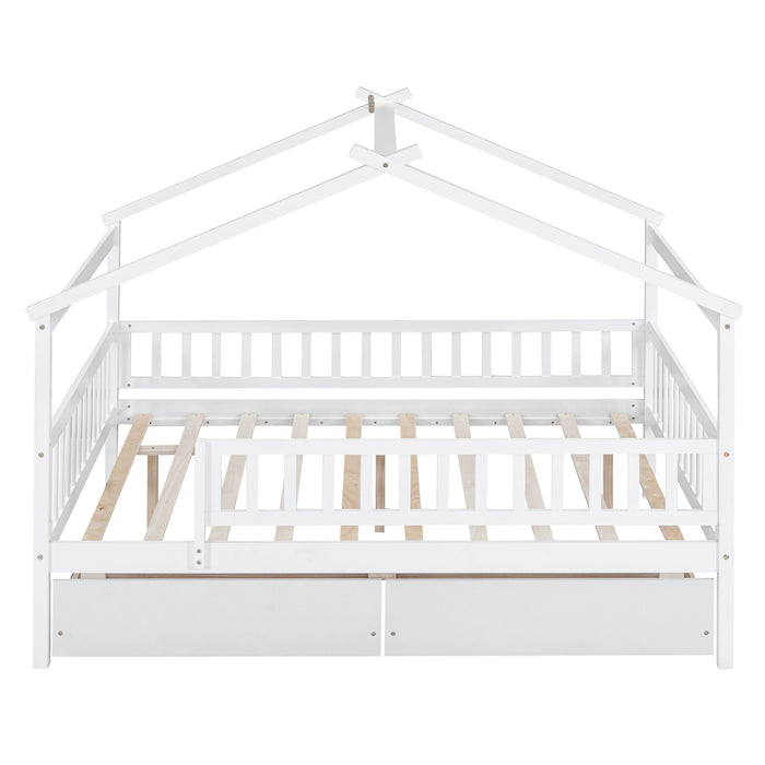 House Bed With 2 Drawers