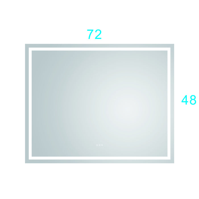 72 X 48 Inch Frameless Led Single Bathroom Vanity Mirror Inch Polished Crystal Bathroom Vanity Led Mirror With 3 Color Lights Mirror For Bathroom Wall Smart Lighted Vanity Mirrors Dim