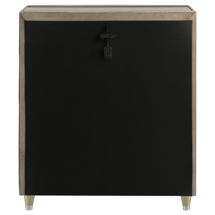 Lorient 5-drawer LED Chest of Drawers Ivory and Camel