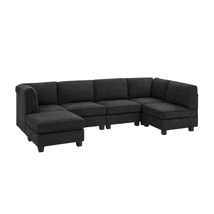 Upholstered Modular Sectional - Black