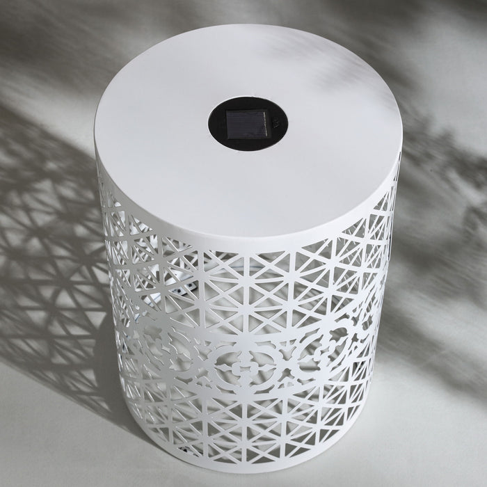 Modern Iron Solar Side Table With Built - In Light