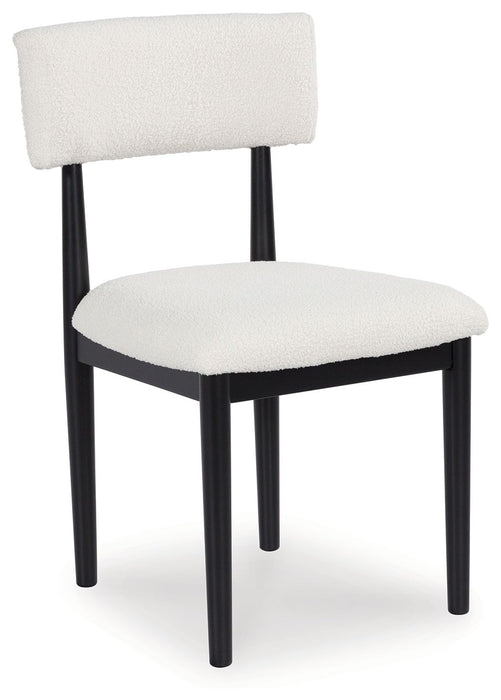 Xandrum - Dining Upholstered Side Chair (Set of 2) - White / Black