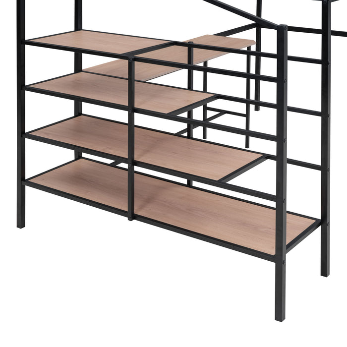 Loft Bed With Desk And Lateral Storage Ladder