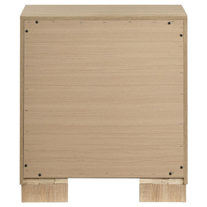 Arielle 2-drawer Bedroom Nightstand with Casters Light Oak