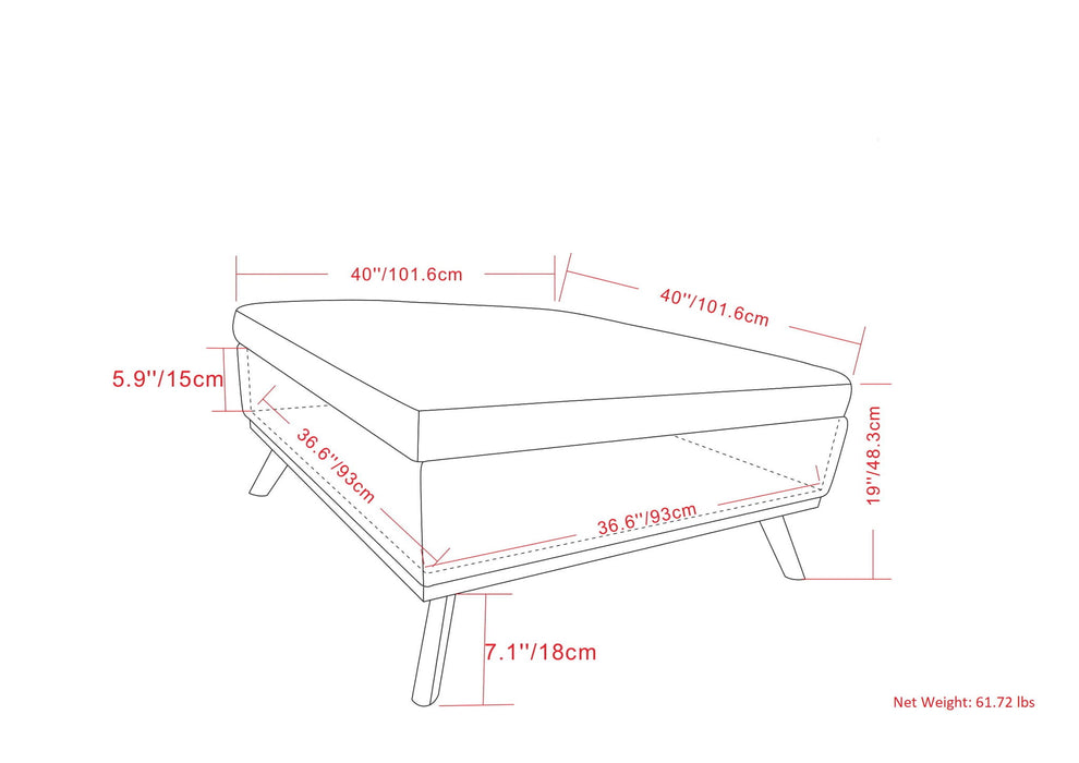 Owen - Multifunctional Square Coffee Table Storage Ottoman