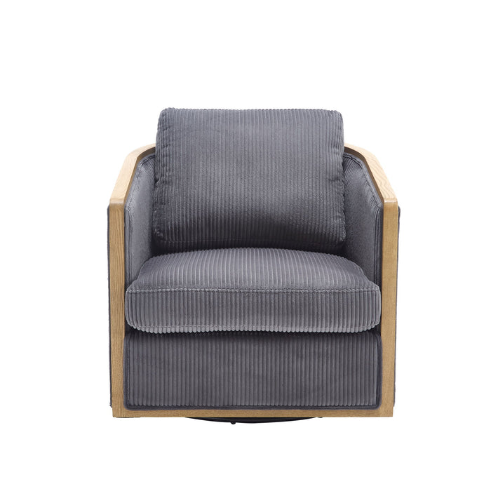 Corduroy Barrel Chair, 360 Degree Swivel