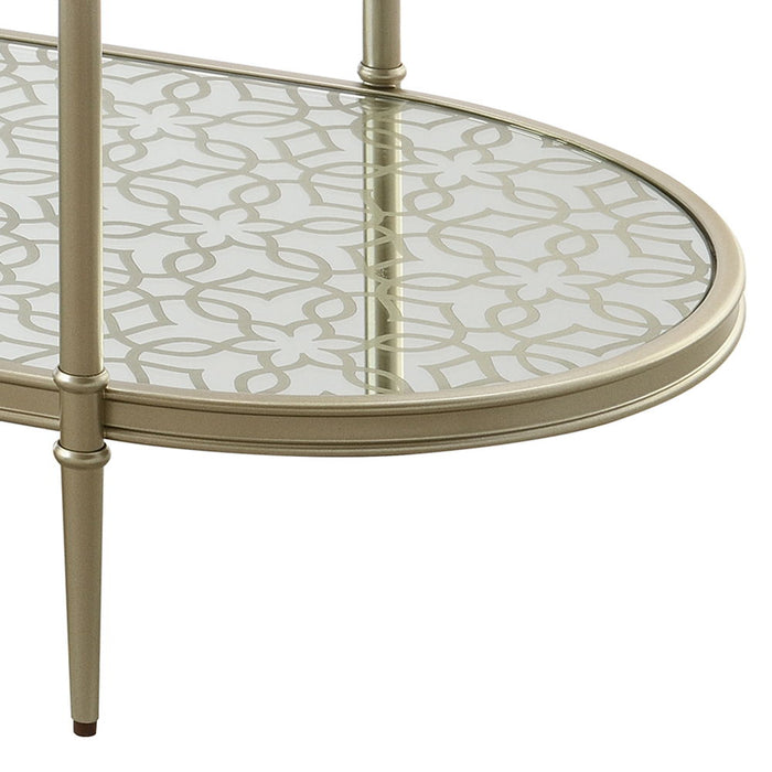 Zaba - TV Stand - Glass Top & Champagne