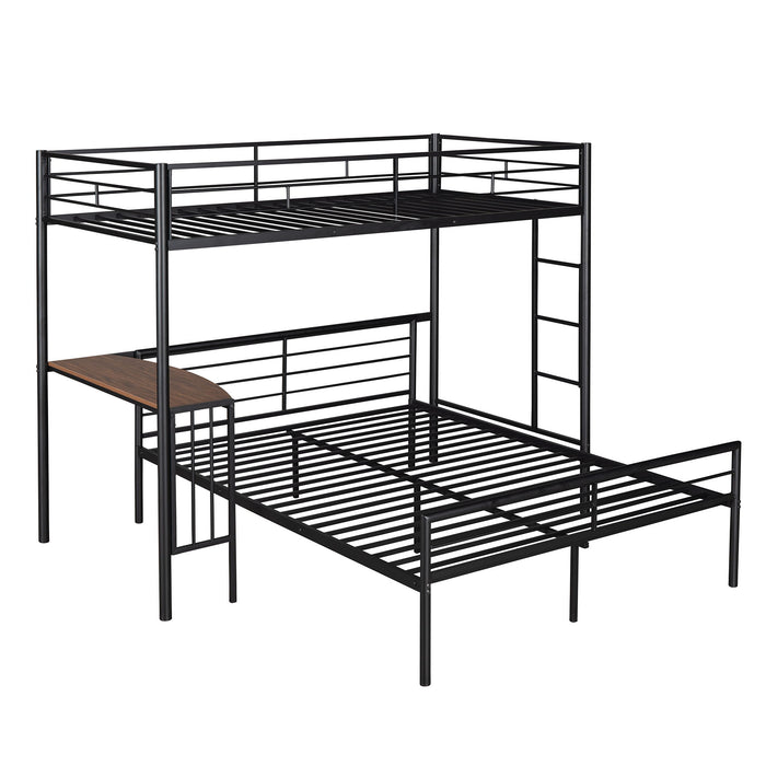 Bunk Bed With Desk, Ladder And Quality Slats For Bedroom