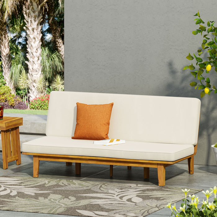 Outdoor Elegance Daybed With Convertible Design Cushion Frame - Beige