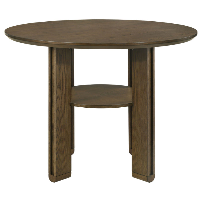 Crispin - 5 Piece Counter Height Dining Set With Upholstered Chairs - Brown