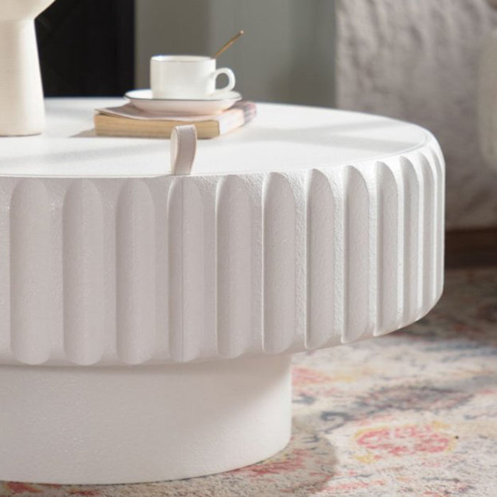 Fluted Storage Table With Lift Off Lid
