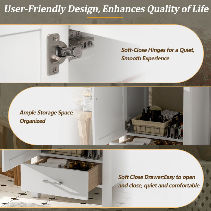 Bathroom Vanity With Sink, Frame And Drawer
