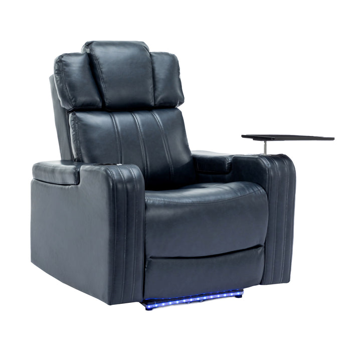 Power Recliner Theater Chair With Cooling Cup Holder, Bluetooth Speaker, LED Lights, USB Ports