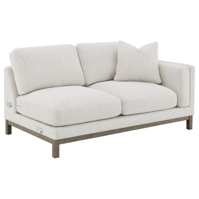 Geneva - Boucle Upholstered Sectional Chaise Sofa - Sand