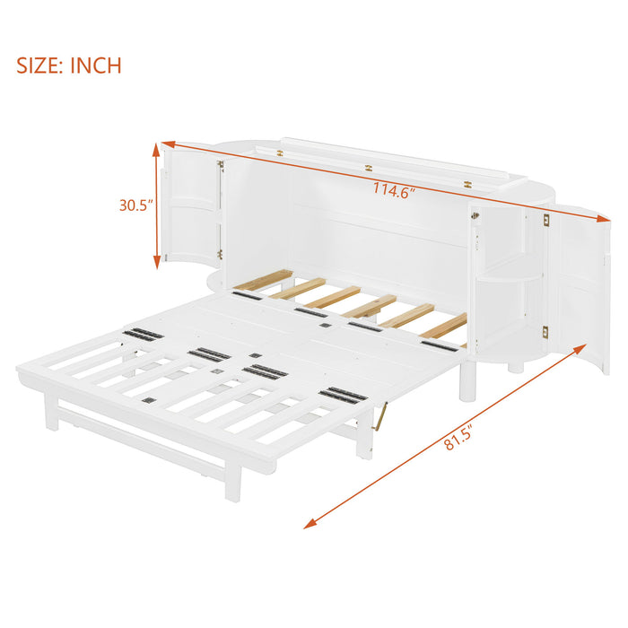 Murphy Bed With Hidden Storage & Modern Woven Design