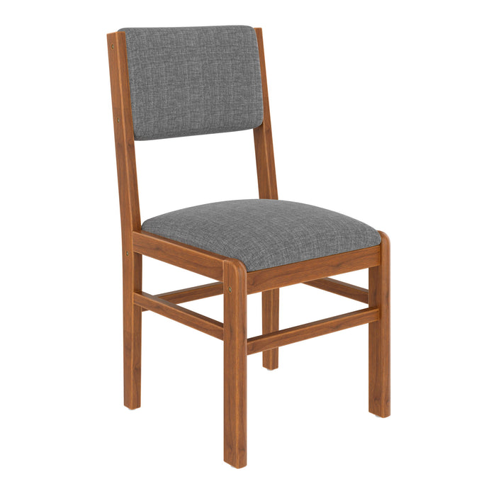 Dining Chairs (Set of 4), Mid Century Modern Fabric Upholstered Kitchen Side Chairs, Farmhouse Dining Room Chair - Brown / Gray