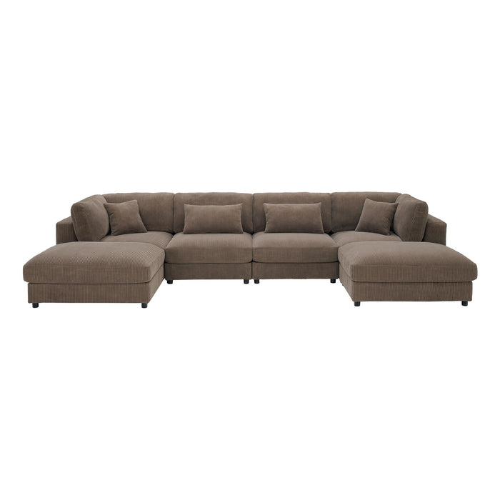 Upholstered Modular Sectional & Custom Configuration And Toss Pillows