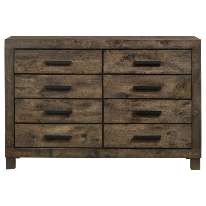 Bren - 8 Drawer Dresser With Pull Handles - Rustic