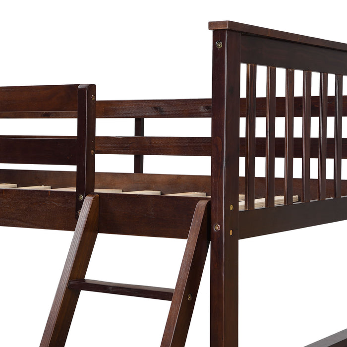 Bunk Bed With Ladder, And Safety Guard Rails