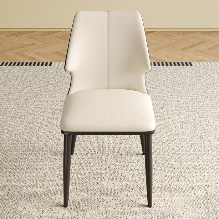 Contemporary Dining Chair (Set of 2) Comfortable Material For Home Or Office - Gray / White