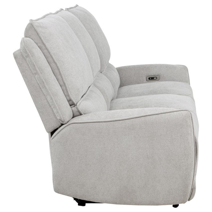 Sylmar - Chenille Upholstered Power Reclining Sofa - Dove Gray