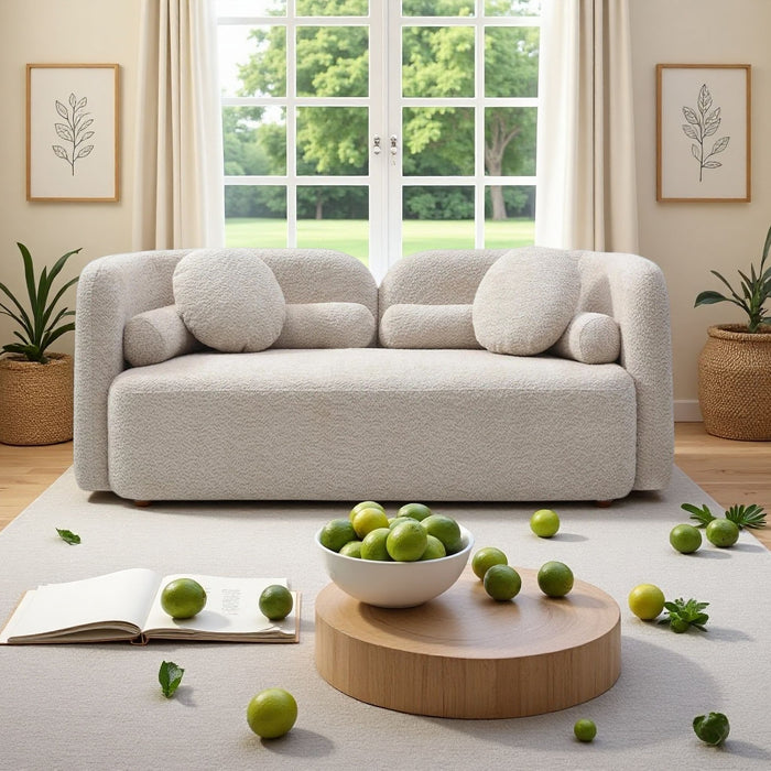 2 Seater Sofa Couch For Living Room - Light Beige
