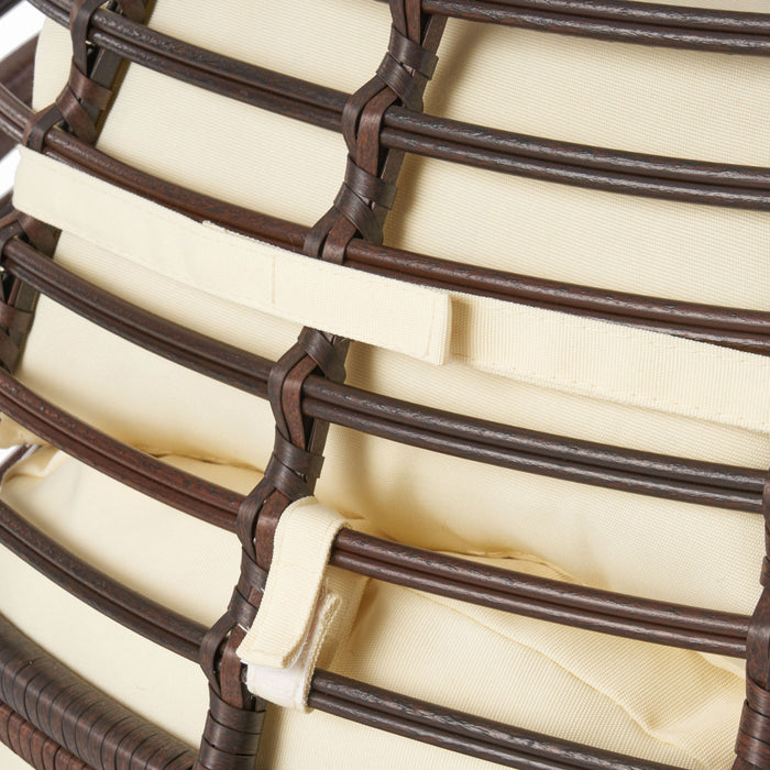 Cutter Teardrop Patio Chair With Water Resistant Cushion - Multi / Brown / Beige