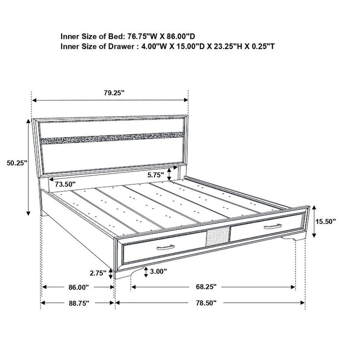 Miranda - Storage Wood Panel Bed
