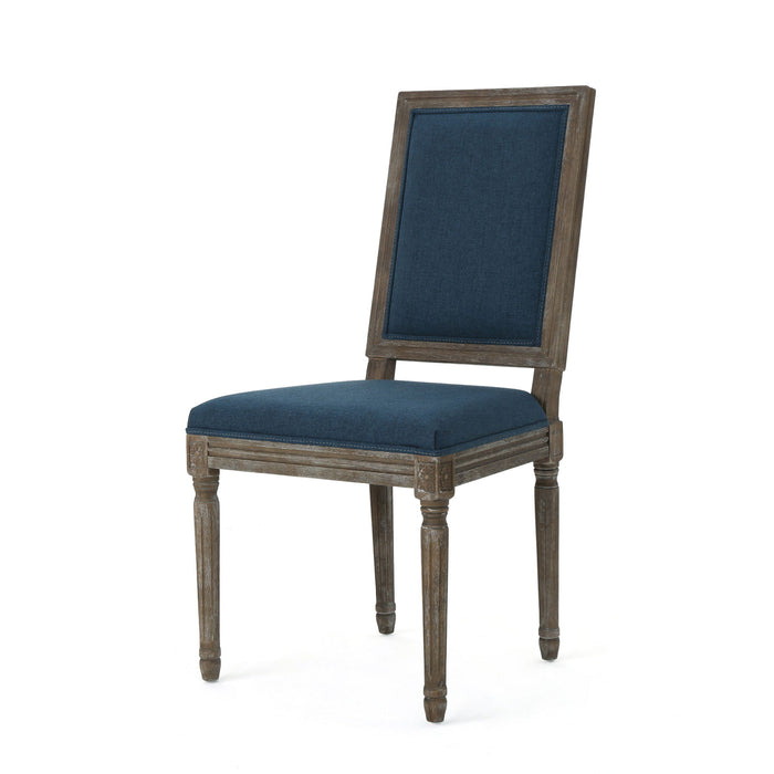 Traditional Style Dining Chair Set With Fabric Upholstery