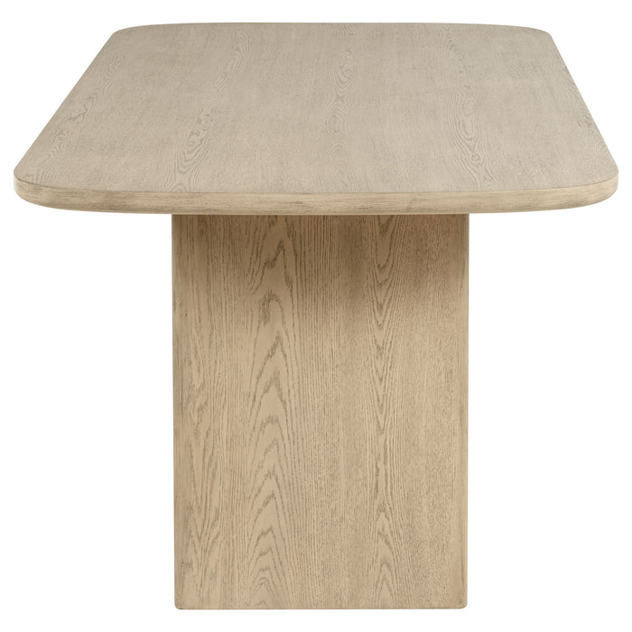Kimpton - Counter Height Dining Table With Storage Cabinet And Shelves - Beige