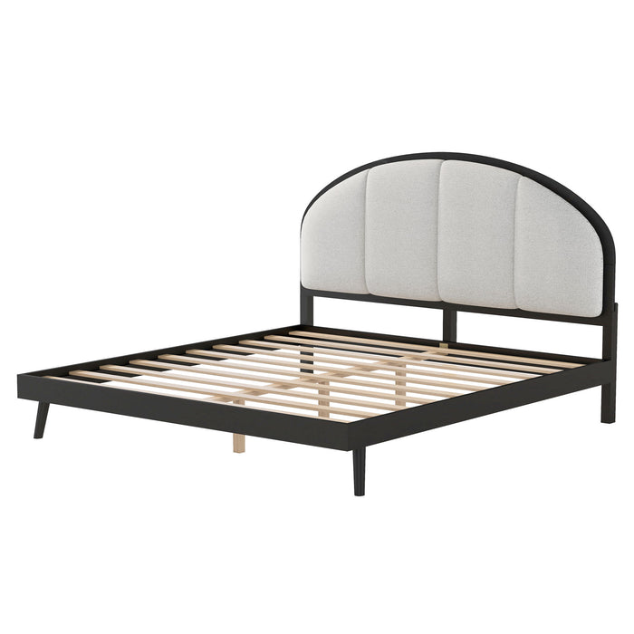 Elegant Modern Upholstered Platform Bed Frame