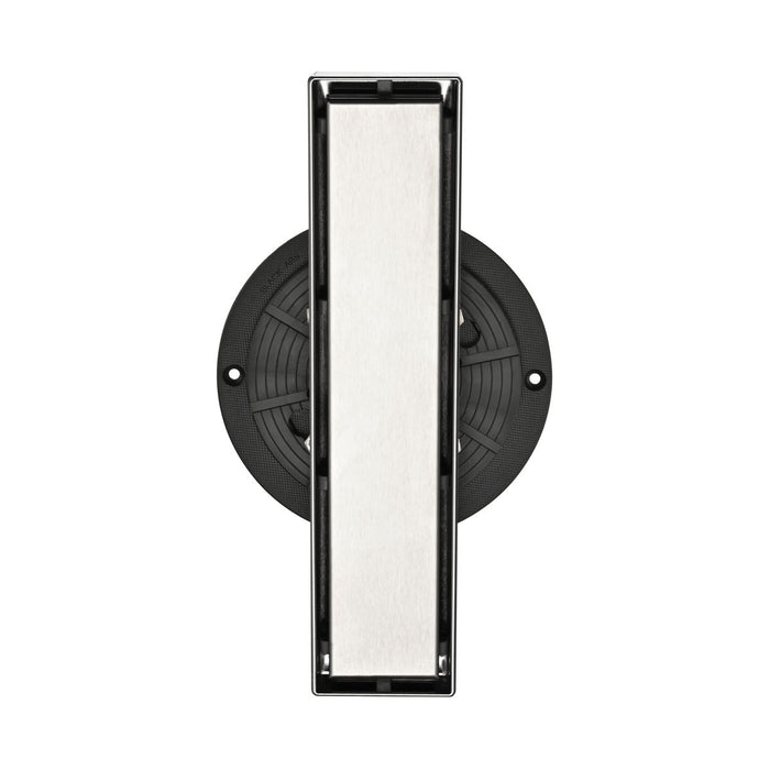 Square Shower Floor Drain With Flange, Pattern Grate Removable, Food - Grade SUS 304 Stainless Steel - Brushed Nickel