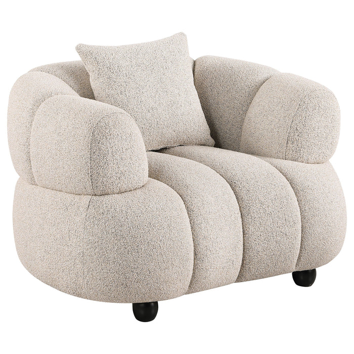 Whitney Contemporary Channel Tufted Woven Fabric Upholstered Sofa Set