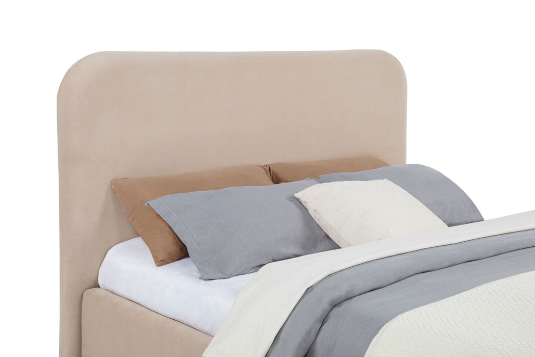 Anders Upholstered Queen Storage Lift Platform Bed Beige