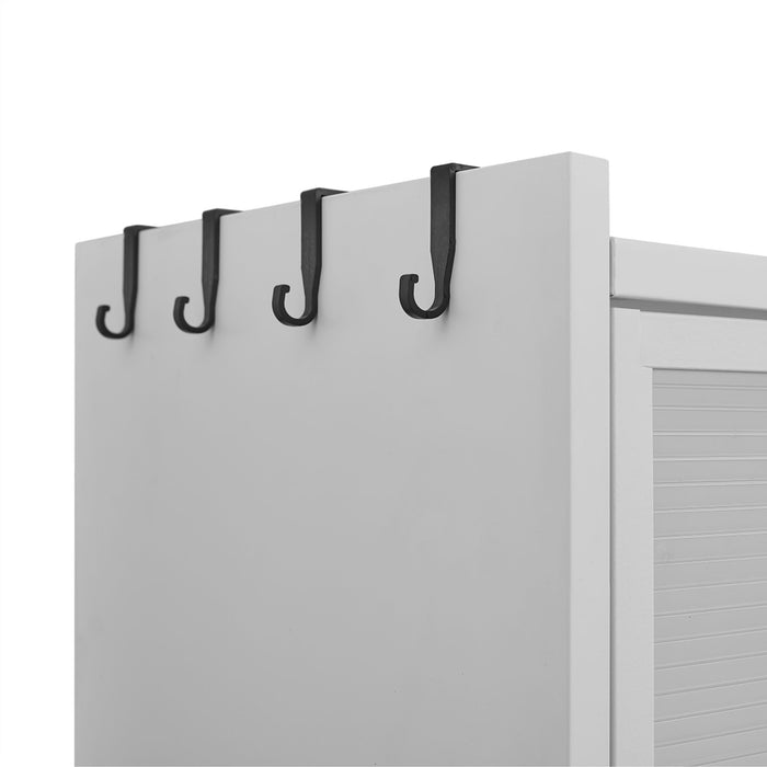 Tall Kitchen Pantry Cabinet With Flip Doors And Pegboard, Anti Tip Steel Storage Hutch