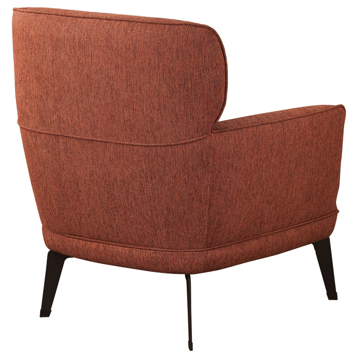 Andrea Upholstered Crescent Arm Accent Chair Orange