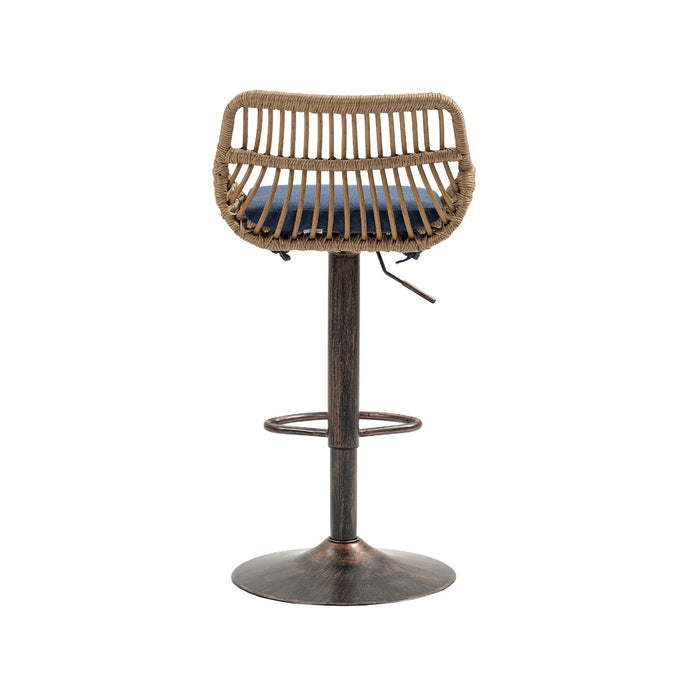 Modern Swivel Bar Stools Adjustable Counter Chairs With Footrest (Set of 2)