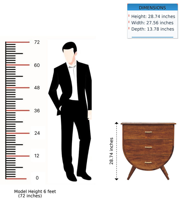 Agra - Bedside Table - Chestnut