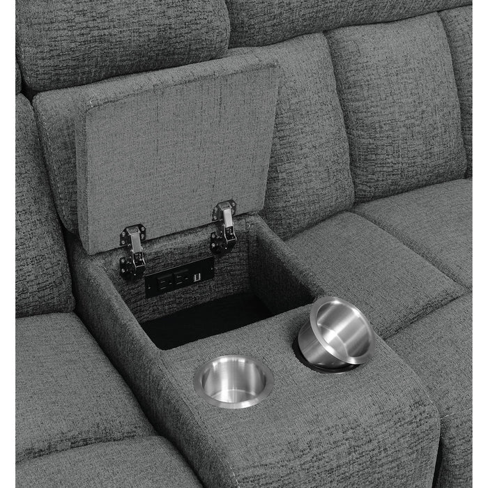 Divine - 5 Piece Power Reclining Home Theater Seating Set With Memory Foam Cushions And Storage Consoles
