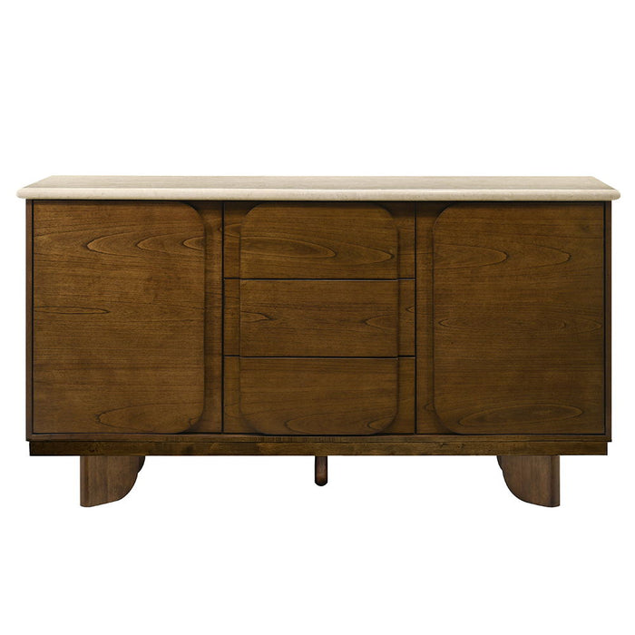 Kasha - Server With Marble Top Top - Vintage Oak