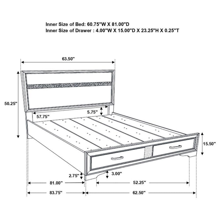 Miranda - Storage Wood Panel Bed