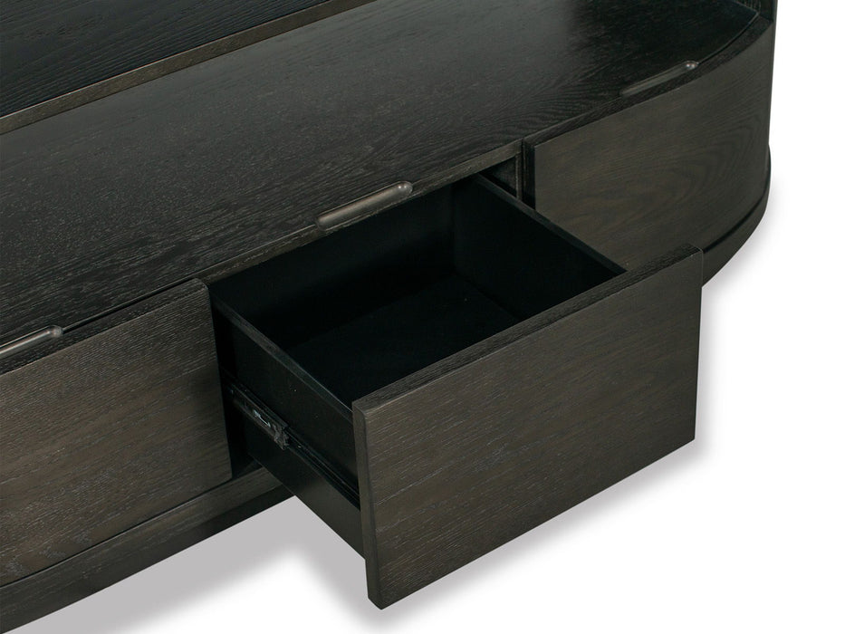 Bosley - Wood Demilune Sofa Table - Coffee Bean