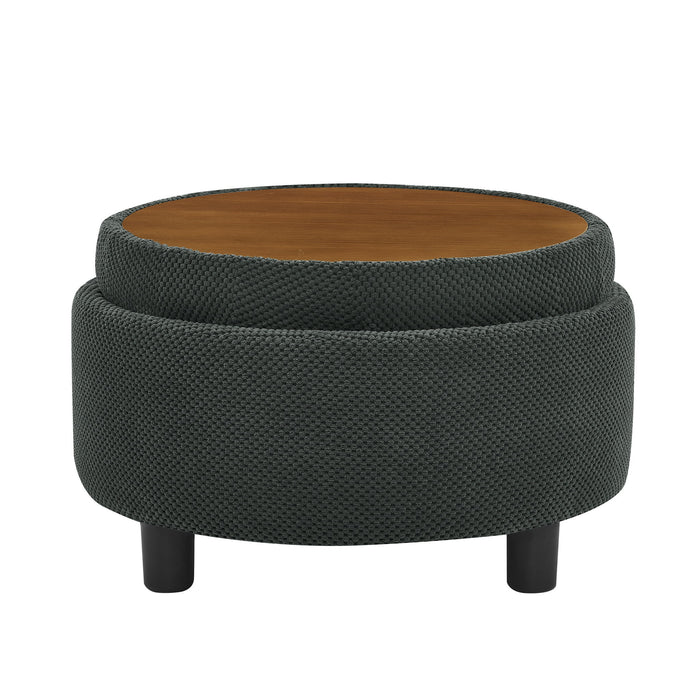 Storage Round Footstool Table Ottoman