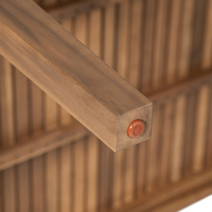 Outdoor Dining Table With Slatted Top, Ideal For Patio