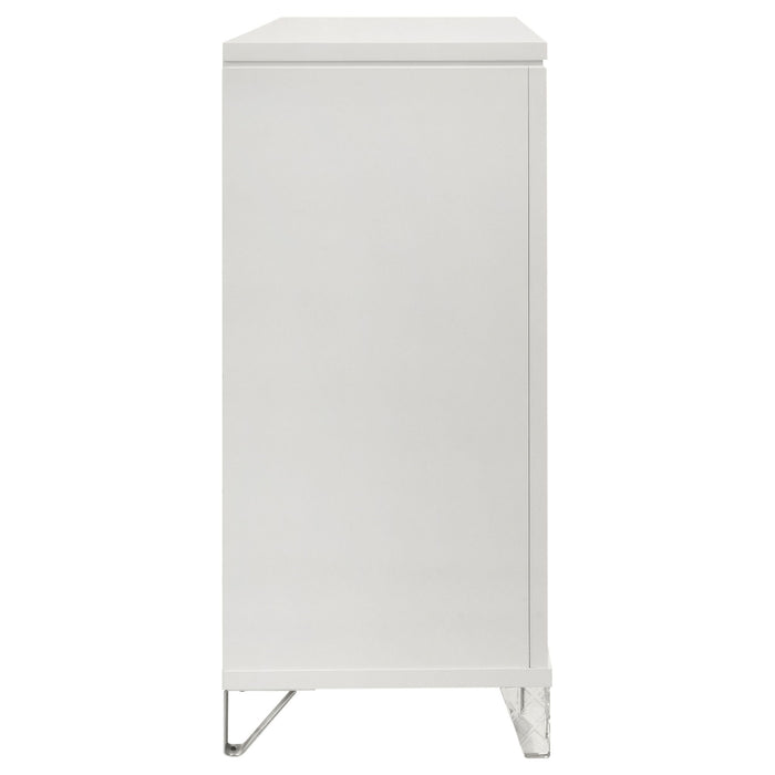 9 Drawer Dresser Cabinet With Picture Framed Fronts - White